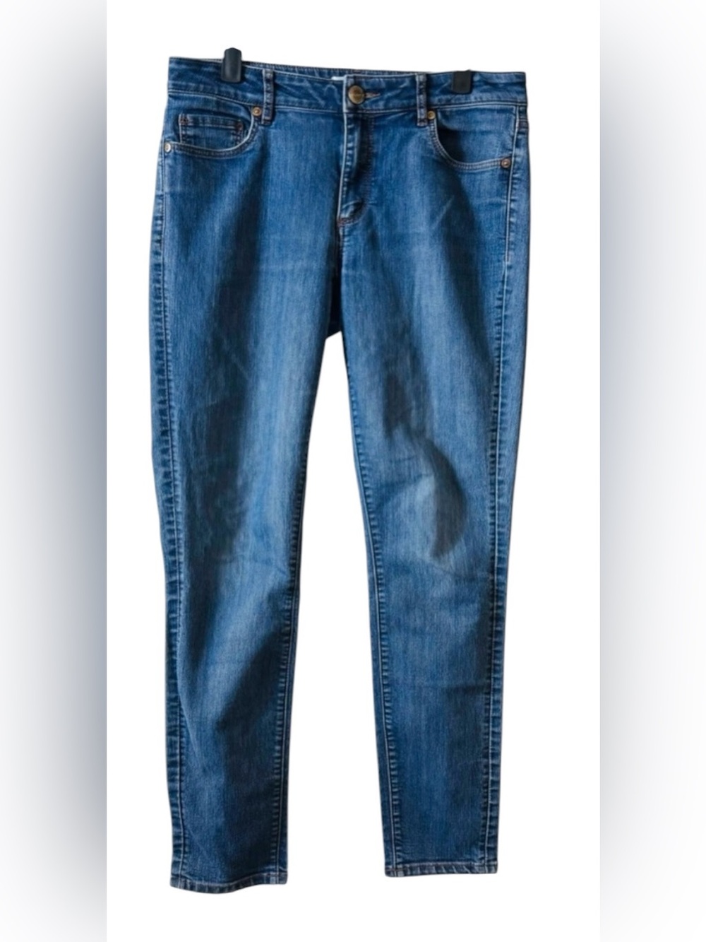 Loft The Curvy‎ Skinny Ankle Jeans Medium Wash Stretch 28” Inseam size 27/4